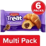 Britannia Treat Croissant - Cocoa Creme Filling, 100% Veg, Soft, 6x45 g Multipack
